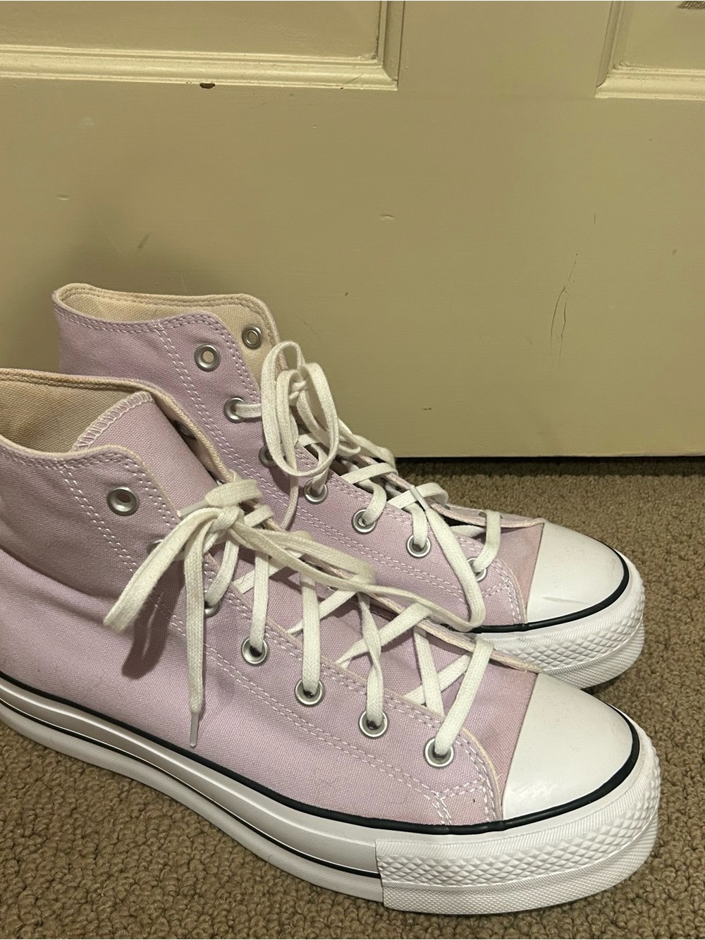 Converse Platform High-Top Sneakers in Lavender - Picture 3 of 13